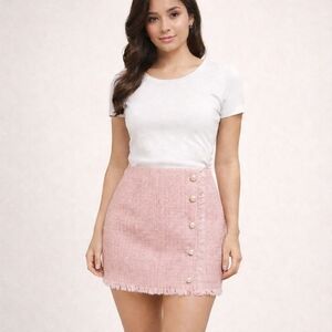 Tweed light pink skirt